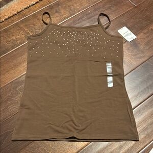 Arizona Jean Company Brown Embellished Sleeveless Camisole